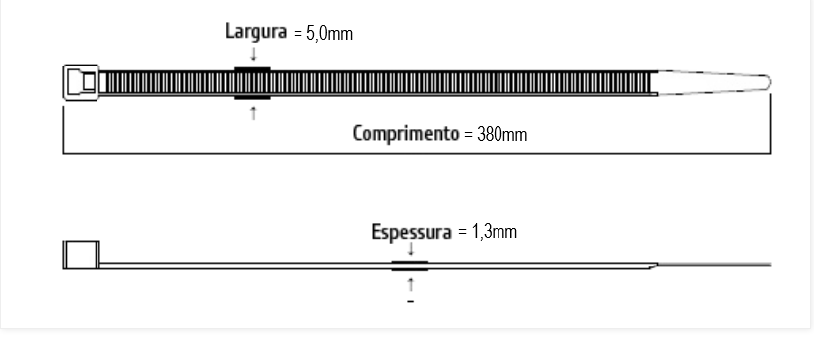 Abraçadeira Plástica de nylon 380mm Branca