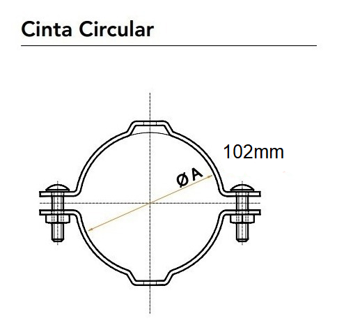 Cinta Circular 102mm para Poste 