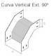 Curva Vertical Externa 90° para eletrocalha 150x100mm