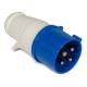 Plugue Macho Industrial Polarizado 024-9 3P+T 9H 32A 220VAC Azul SIBRATEC