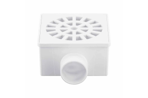 Ralo Quadrado PVC Branco n°2  saída de 40mm