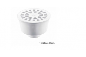 Ralo Redondo PVC Branco n°2 saída de 40mm