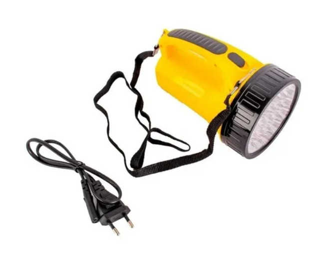 Lanterna de Led Recarregável Grande 19Leds Luz Farol Holoforte com Alça Bivolt