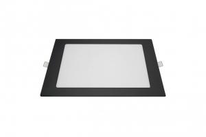 Painel LED Slim Embutir Quadrado Preto 18W Branco Frio 6500K Bivolt