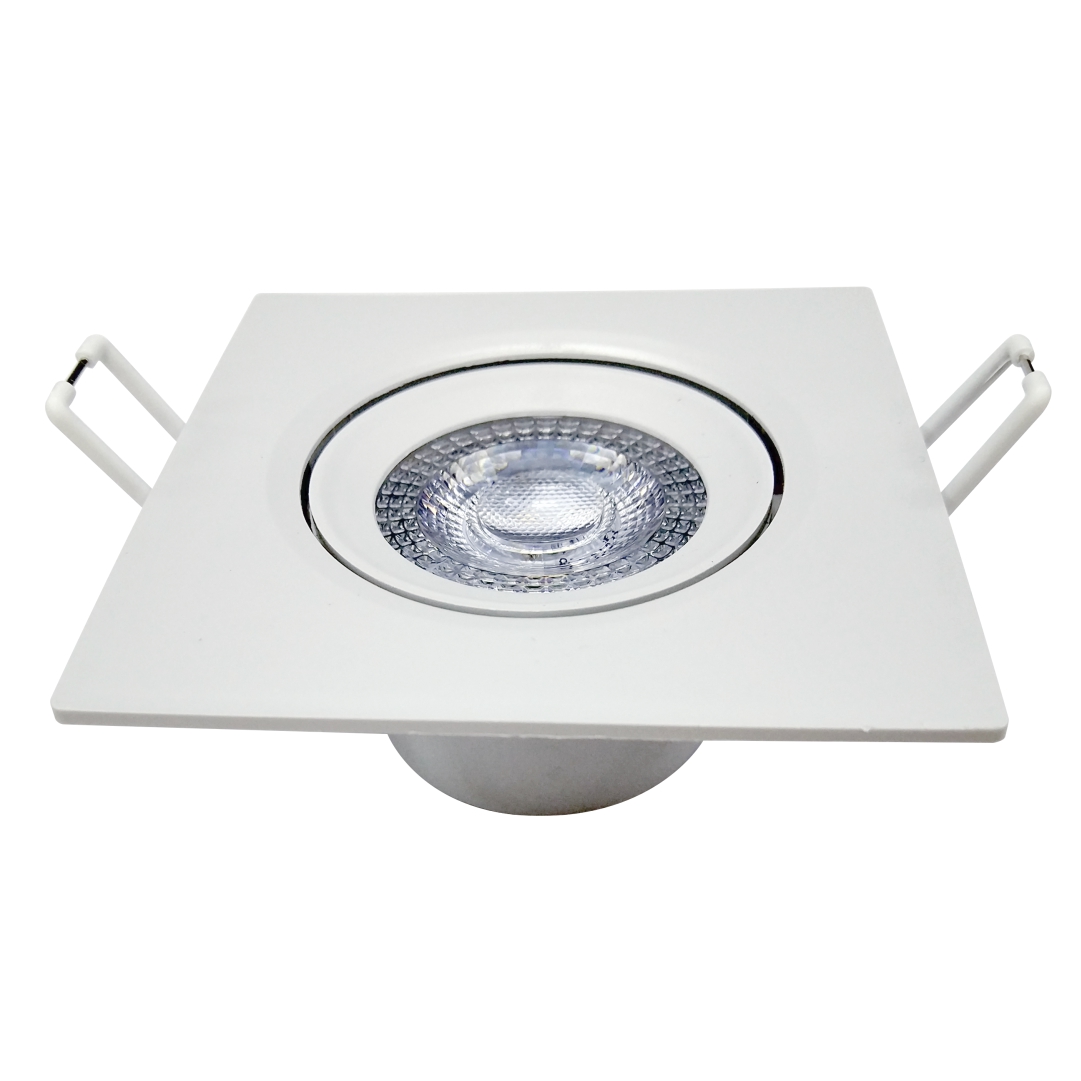 Spot Led 5w Quadrado Direcionável De Embutir Branco Quente 3000k Bivolt Central ElÉtrica